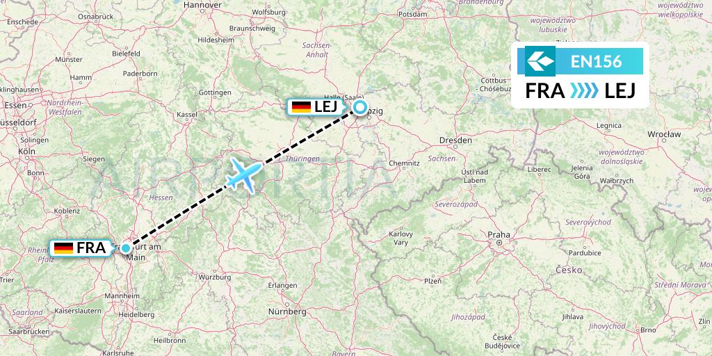 EN156 Air Dolomiti Flight Map: Frankfurt to Leipzig
