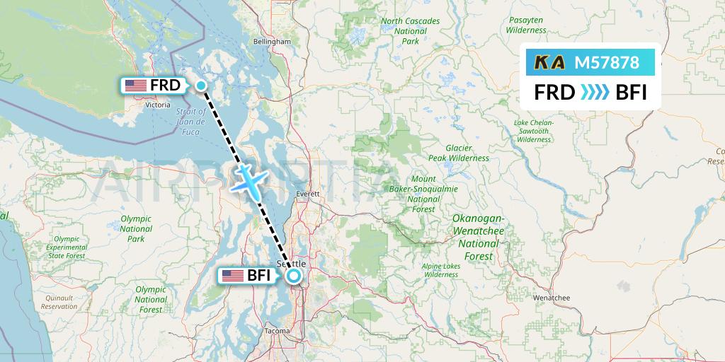 M57878 Kenmore Air Flight Map: Friday Harbor to Seattle