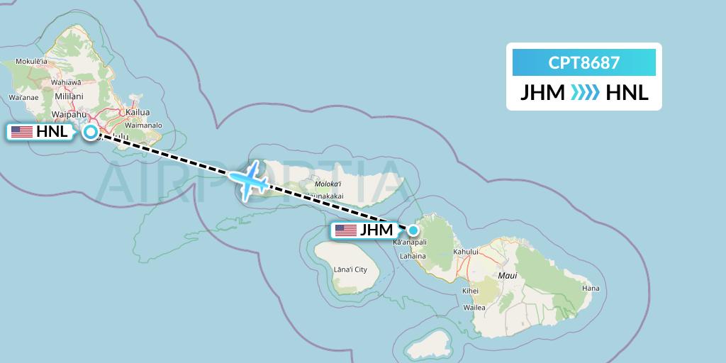 CPT8687 Corporate Air Flight Map: Lahaina to Honolulu