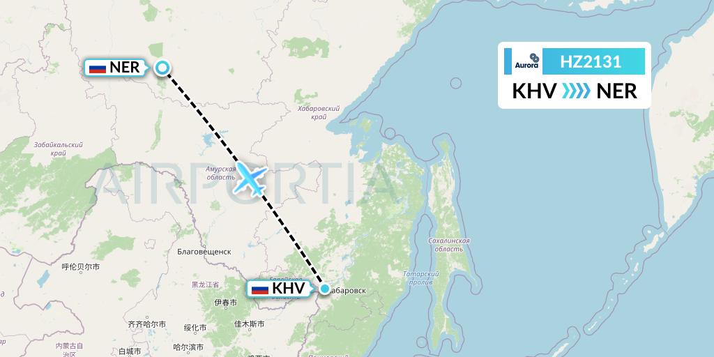 HZ2131 Aurora Flight Map: Khabarovsk to Chulman