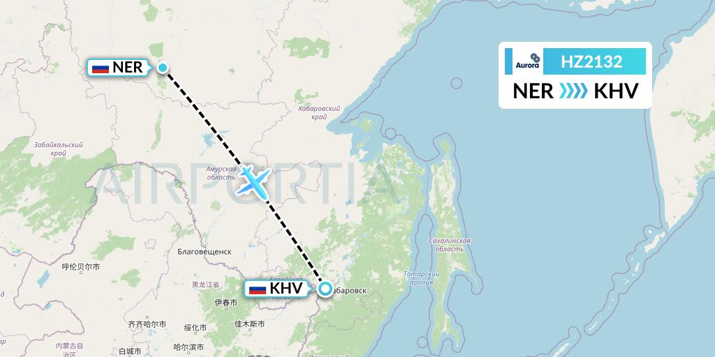 HZ2132 Aurora Flight Map: Chulman to Khabarovsk