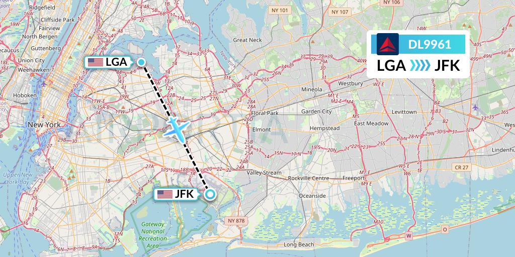 DL9961 Delta Air Lines Flight Map: New York to New York