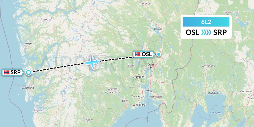 6L2 Aklak Air Flight Map: Oslo to Stord
