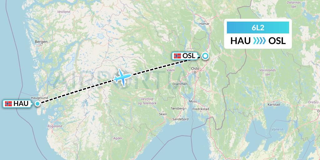 6L2 Aklak Air Flight Map: Haugesund to Oslo