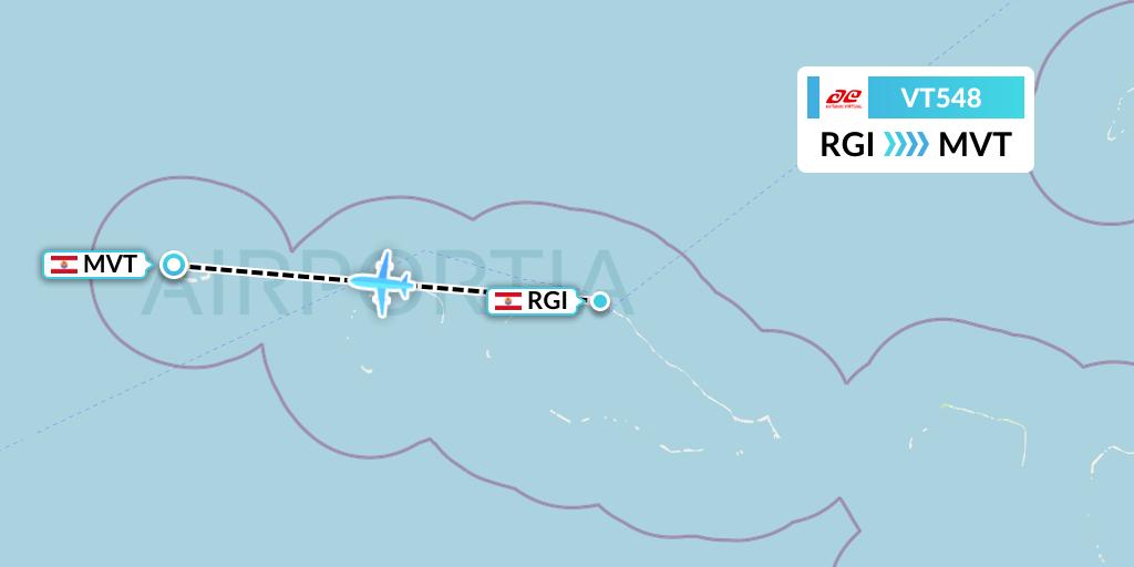 VT548 Air Tahiti Flight Map: Rangiroa to Mataiva