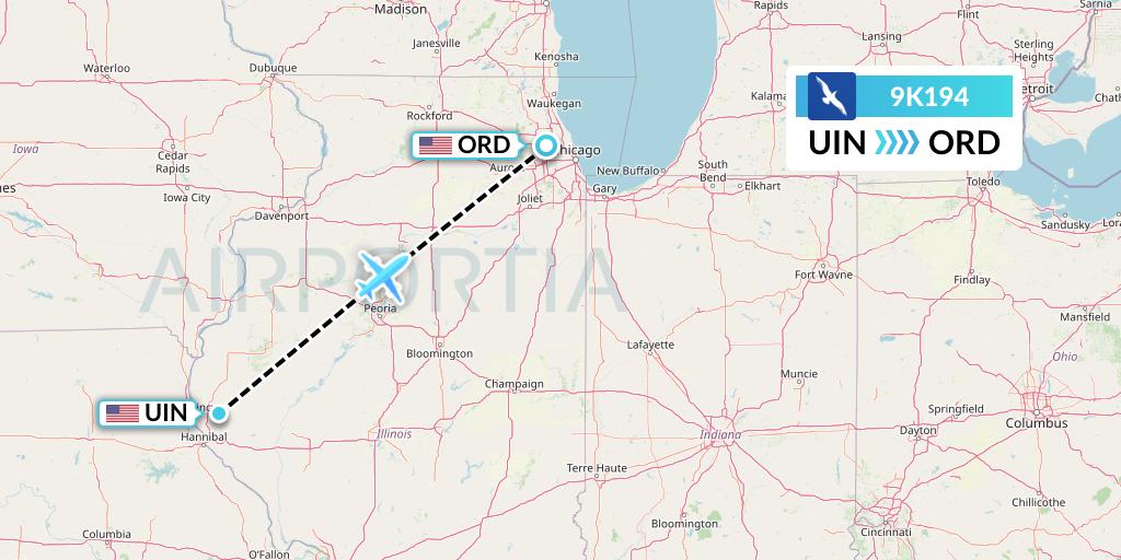 9K194 Flight Status Cape Air Quincy to Chicago (KAP194)