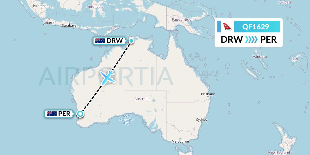 QF1629 Flight Status Qantas: Darwin to Perth (QFA1629)
