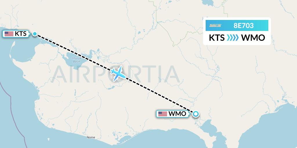 8E703 Bering Air Flight Map: Brevig Mission to White Mountain