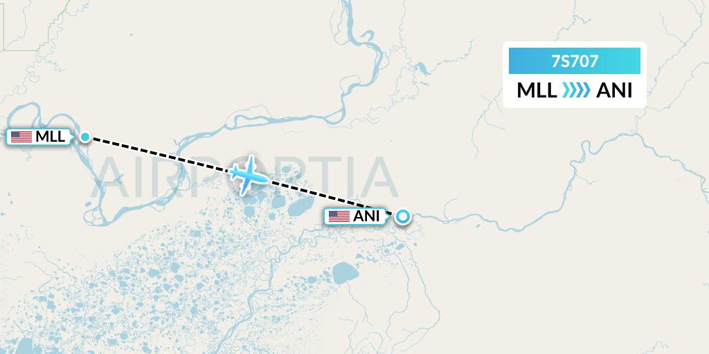 7S707 Ryan Air (USA) Flight Map: Marshall to Aniak