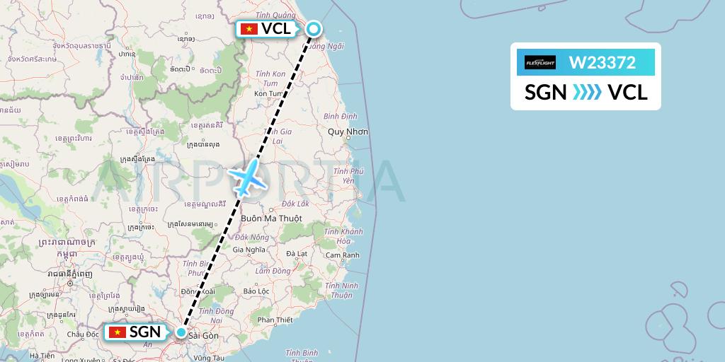 W23372 Flex Flight Flight Map: Ho Chi Minh City to Chu Lai