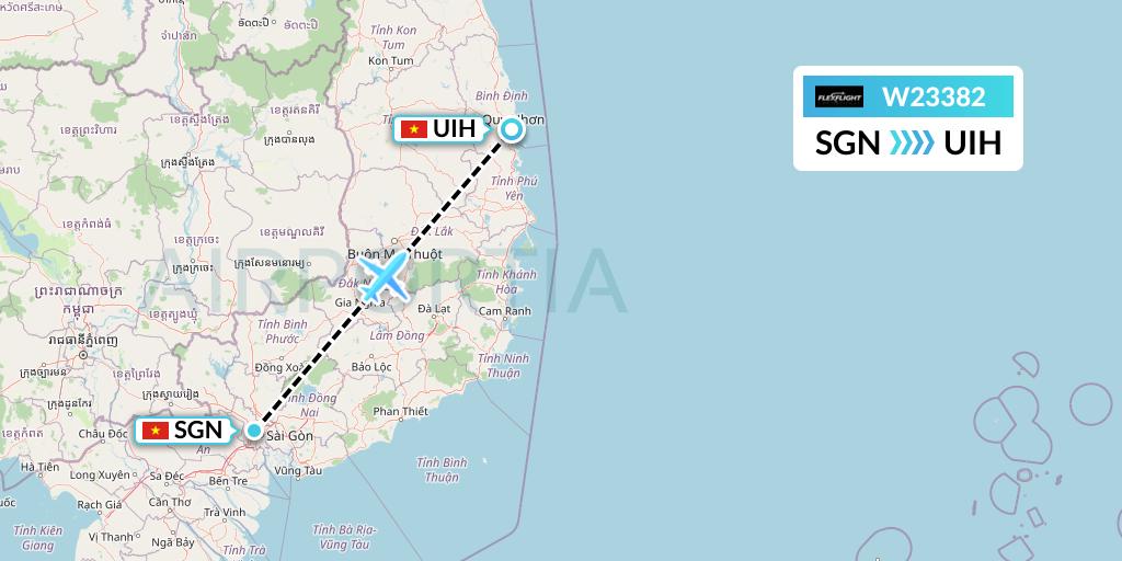 W23382 Flex Flight Flight Map: Ho Chi Minh City to Qui Nhon
