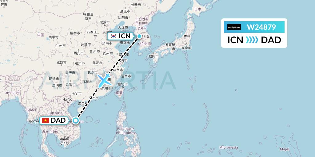 W24879 Flex Flight Flight Map: Seoul to Da Nang