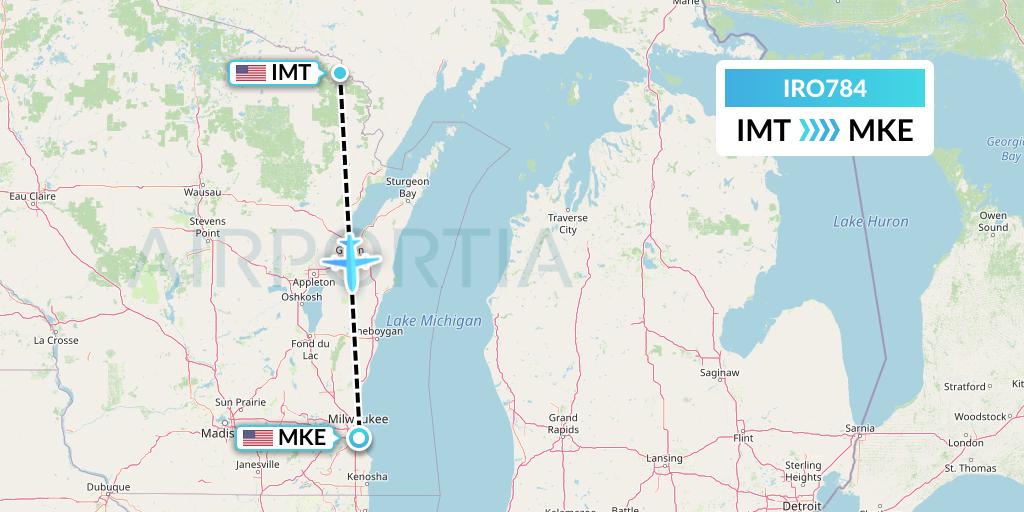 IRO784 Flight Status CSA Air Iron Mountain Kingsford to Milwaukee