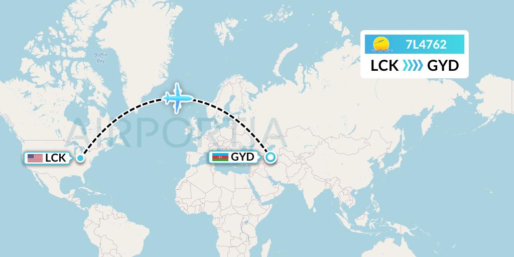 7L4762 Silk Way West Airlines Flight Map: Columbus to Baku