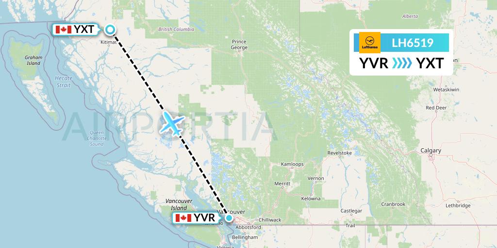 LH6519 Lufthansa Flight Map: Vancouver to Terrace