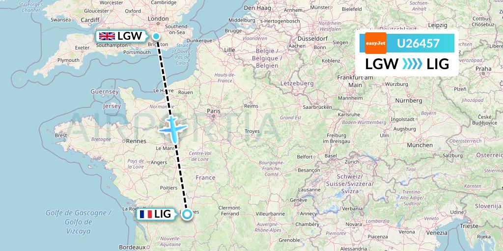U26457 Flight Status EasyJet London to Limoges (EZY6457)