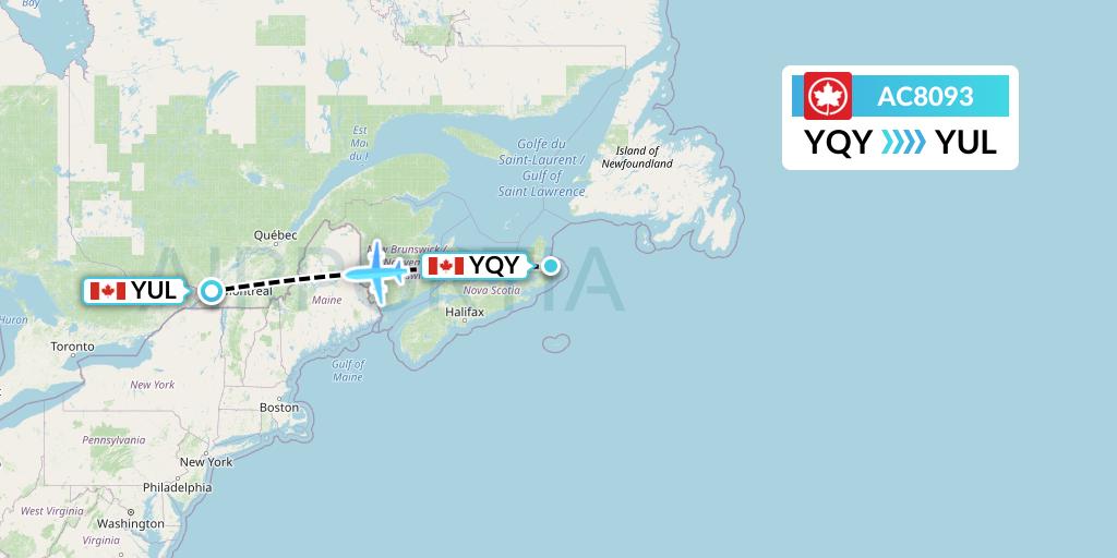 AC8093 Flight Status Air Canada Sydney to Montreal (ACA8093)