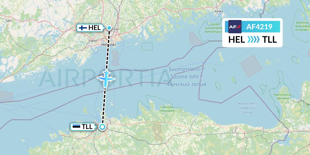 AF4219 Air France Flight Map: Helsinki to Tallinn