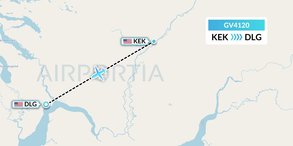 GV4120 Grant Aviation Flight Map: Ekwok to Dillingham