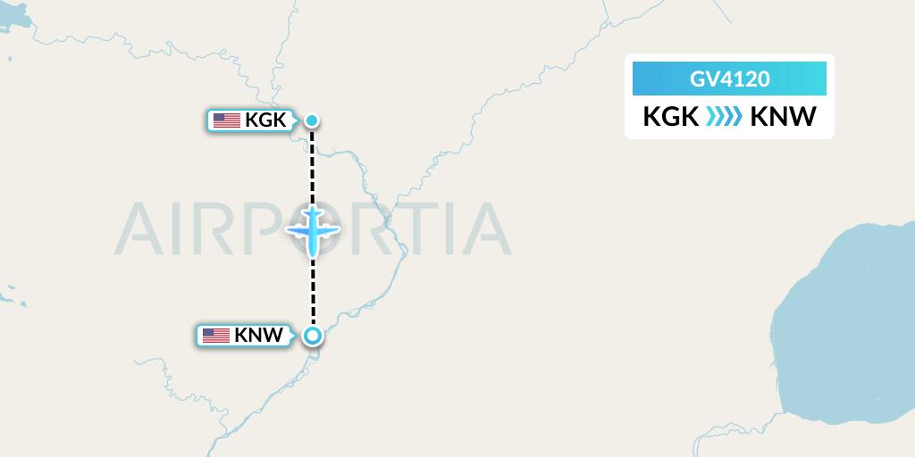 GV4120 Grant Aviation Flight Map: New Koliganek to New Stuyahok