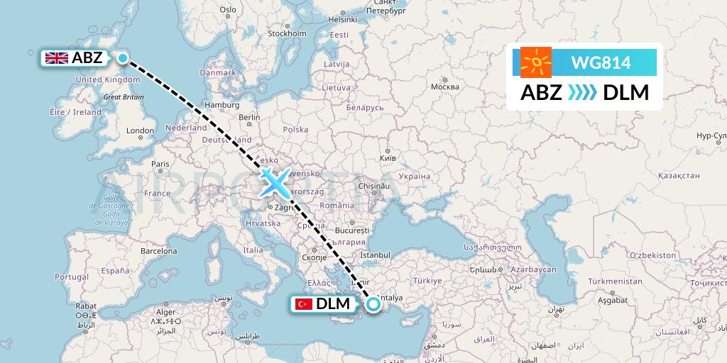WG814 Flight Status Sunwing Airlines Aberdeen to Dalaman (SWG814)