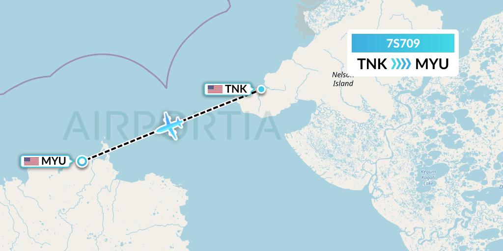7S709 Ryan Air (USA) Flight Map: Tununak to Mekoryuk