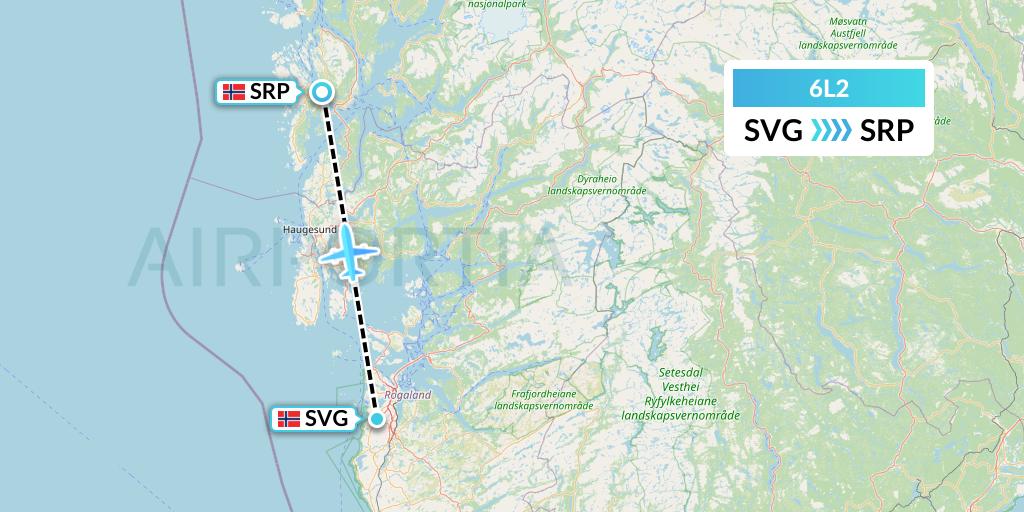 6L2 Aklak Air Flight Map: Stavanger to Stord