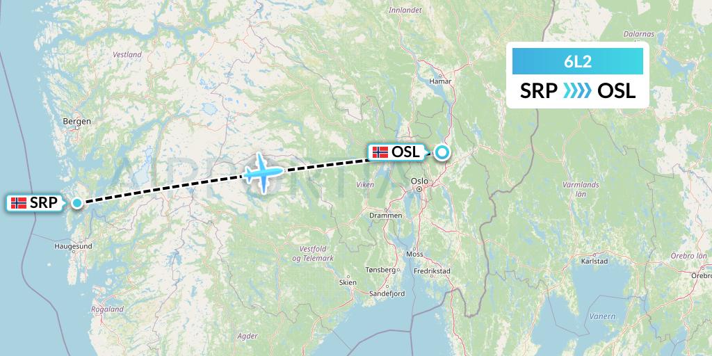 6L2 Aklak Air Flight Map: Stord to Oslo