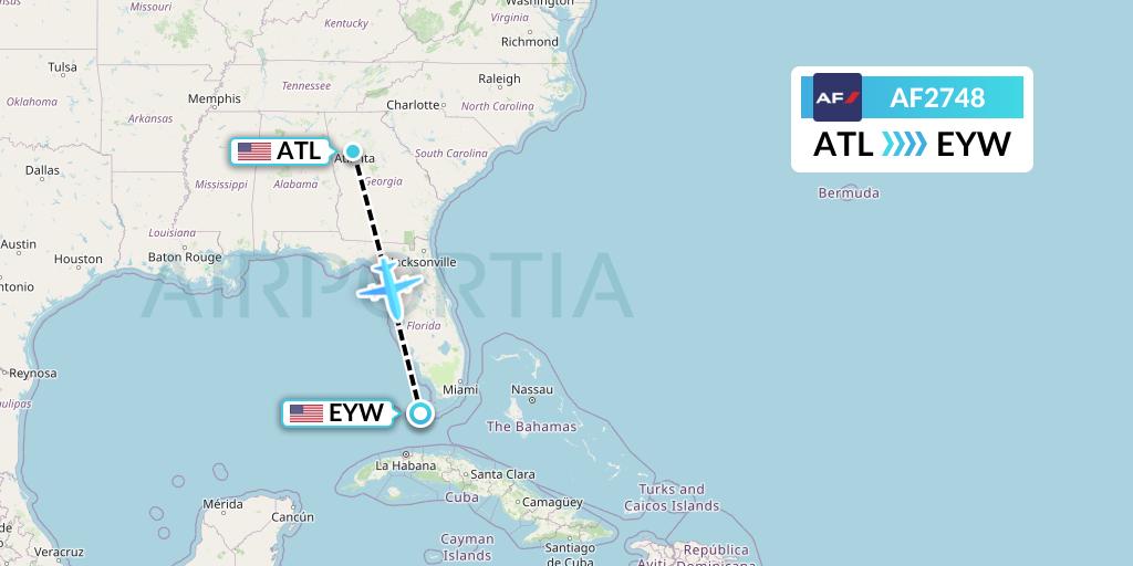 AF2748 Air France Flight Map: Atlanta to Key West