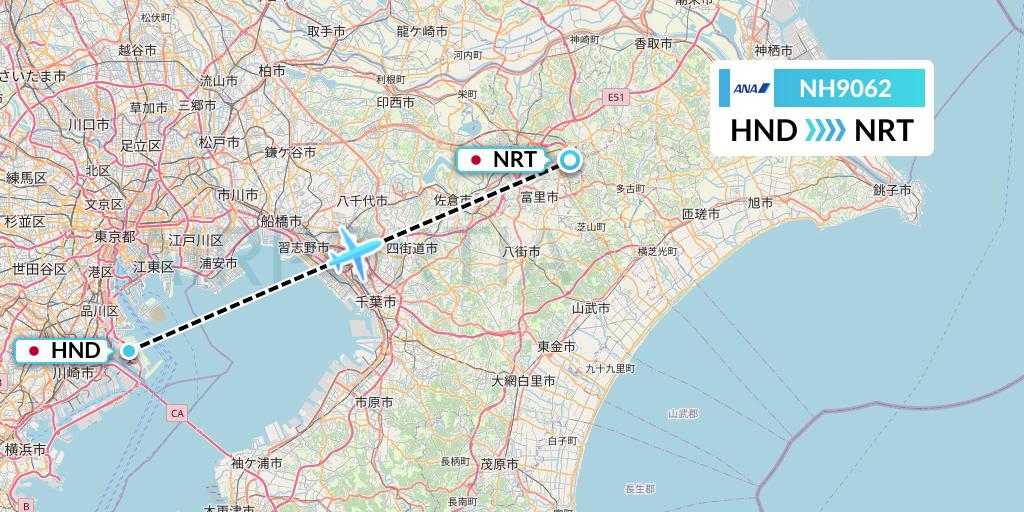 NH9062 All Nippon Airways Flight Map: Tokyo to Tokyo