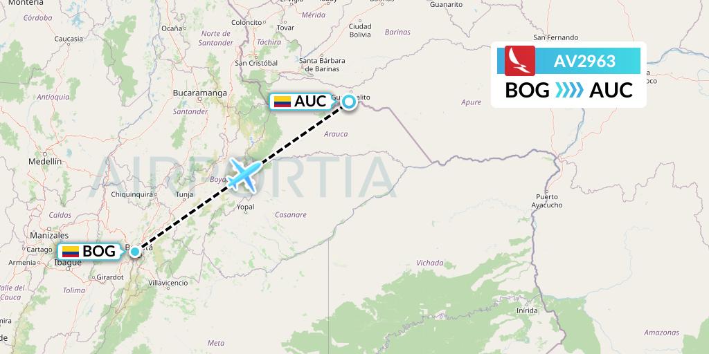 AV2963 Avianca Flight Map: Bogota to Arauca