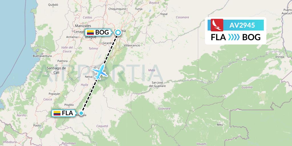 AV2945 Avianca Flight Map: Florencia to Bogota