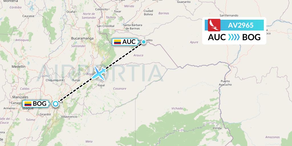 AV2965 Avianca Flight Map: Arauca to Bogota