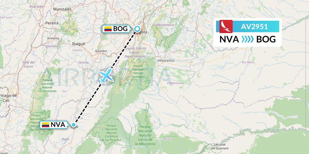 AV2951 Avianca Flight Map: Neiva to Bogota