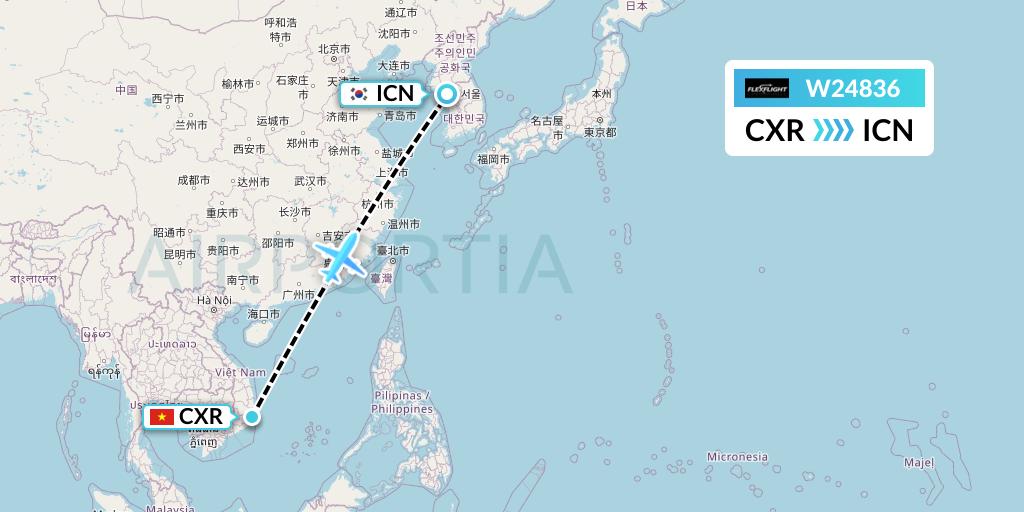W24836 Flex Flight Flight Map: Nha Trang to Seoul