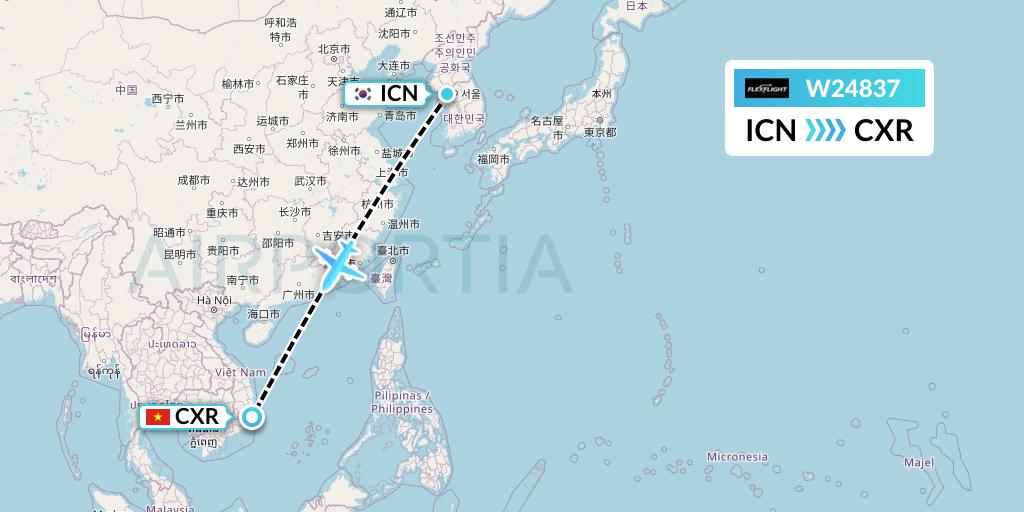 W24837 Flex Flight Flight Map: Seoul to Nha Trang