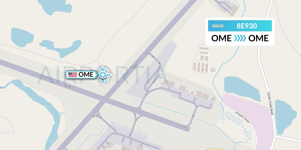 8E930 Bering Air Flight Map: Nome to Nome