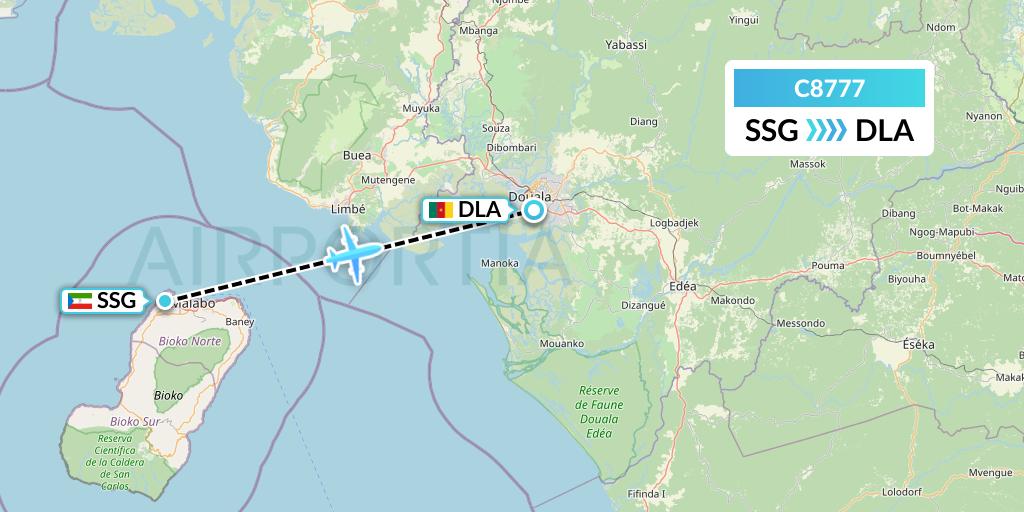 C8777 Cronos Airlines Flight Map: Malabo to Douala