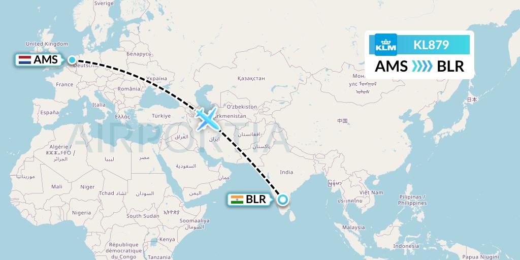 KL879 Flight Status KLM Amsterdam to Bangalore (KLM879)