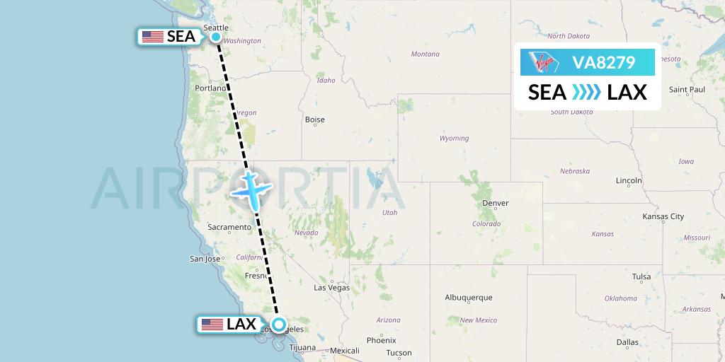 VA8279 Virgin Australia Flight Map: Seattle to Los Angeles