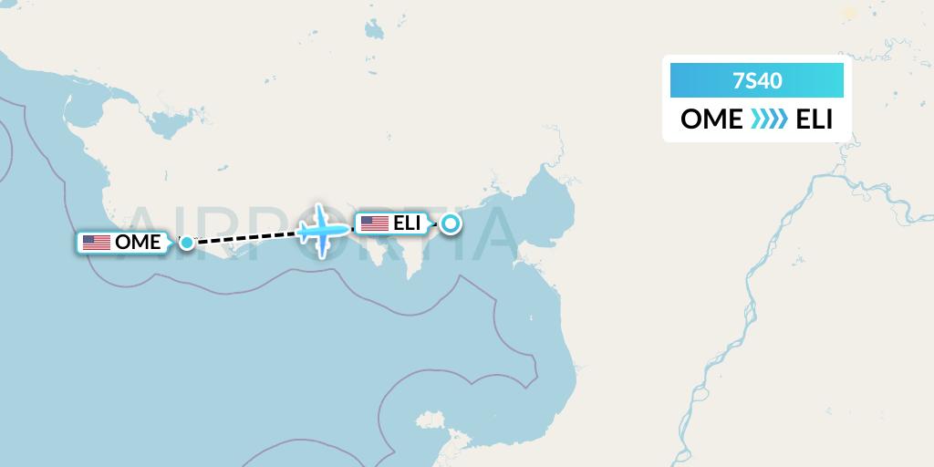 7S40 Ryan Air (USA) Flight Map: Nome to Elim