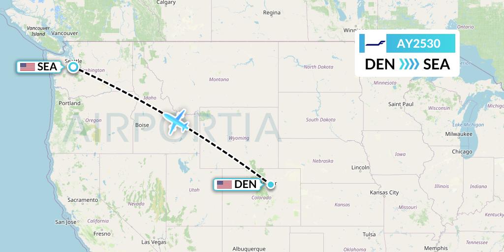 AY2530 Finnair Flight Map: Denver to Seattle