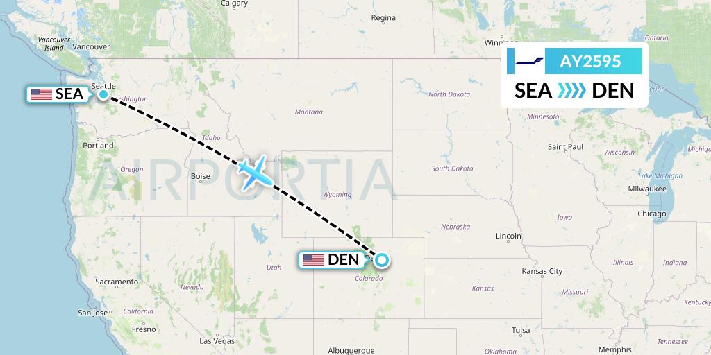 AY2595 Finnair Flight Map: Seattle to Denver