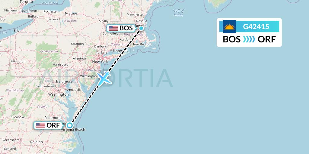 G42415 Flight Status Allegiant Air Boston to Norfolk (AAY2415)
