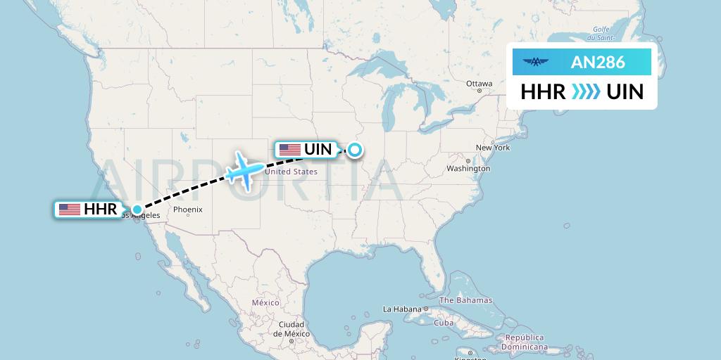 AN286 Advanced Air Flight Map: Hawthorne to Quincy