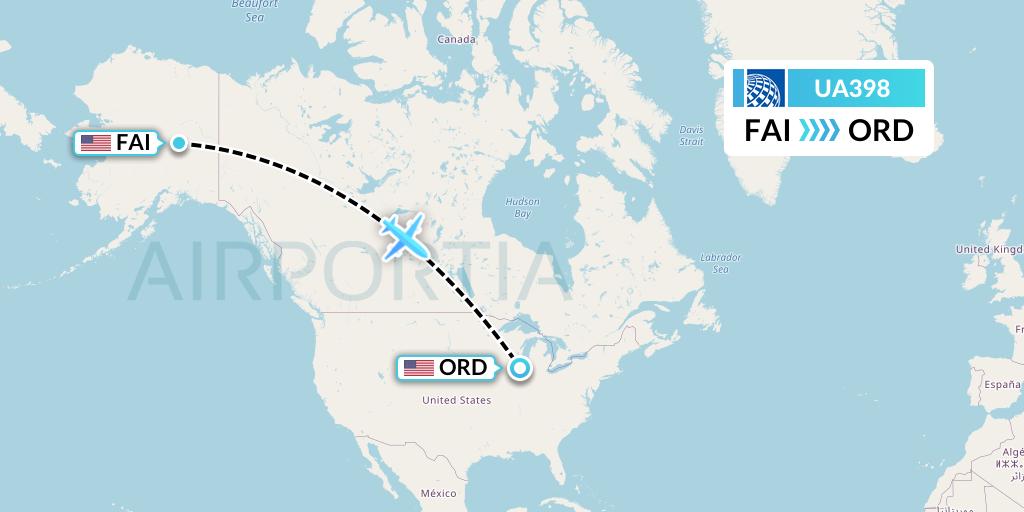 UA398 Flight Status United Airlines Fairbanks to Chicago (UAL398)