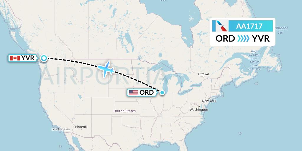 AA1717 Flight Status American Airlines: Chicago to Vancouver (AAL1717)