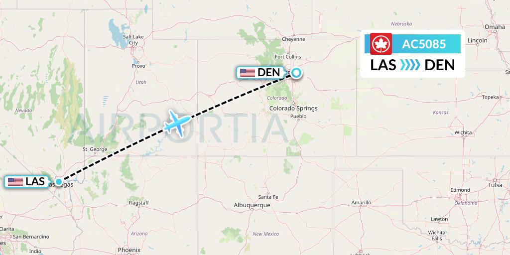 AC5085 Air Canada Flight Map: Las Vegas to Denver