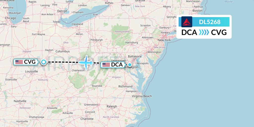 DL5268 Flight Status Delta Air Lines Washington to Cincinnati (DAL5268)