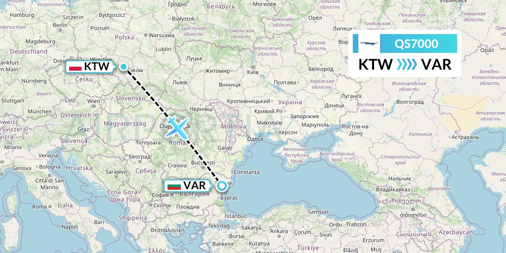 QS7000 Flight Status Smartwings Katowice to Varna (TVS7000)